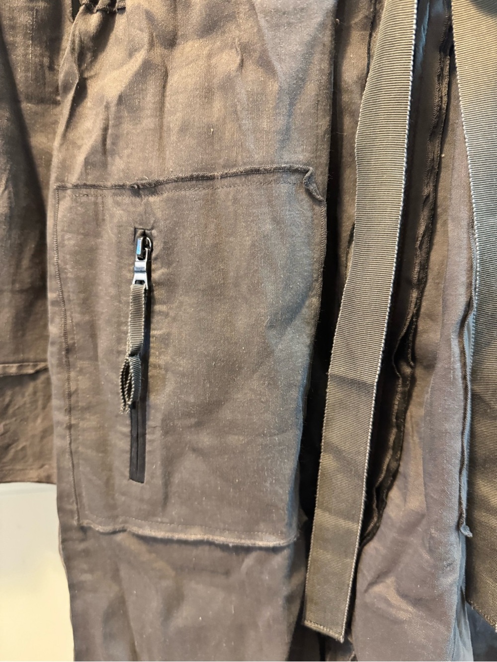 Elie Tahari Dark Olive Green Linen Blend Zip Utility Dress Trench Style Size 8 - Picture 12 of 13